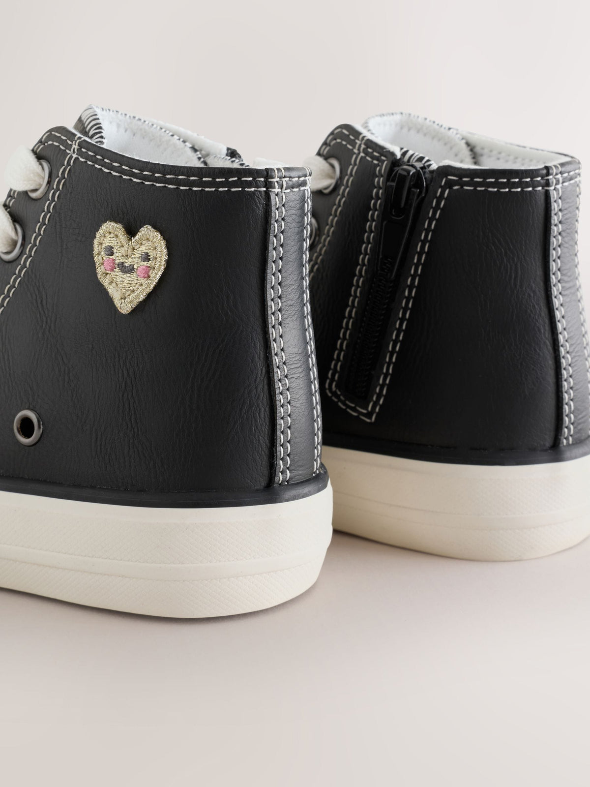 Dsiney Kidz - Black PU Standard Fit (F) High Top Trainers image 4