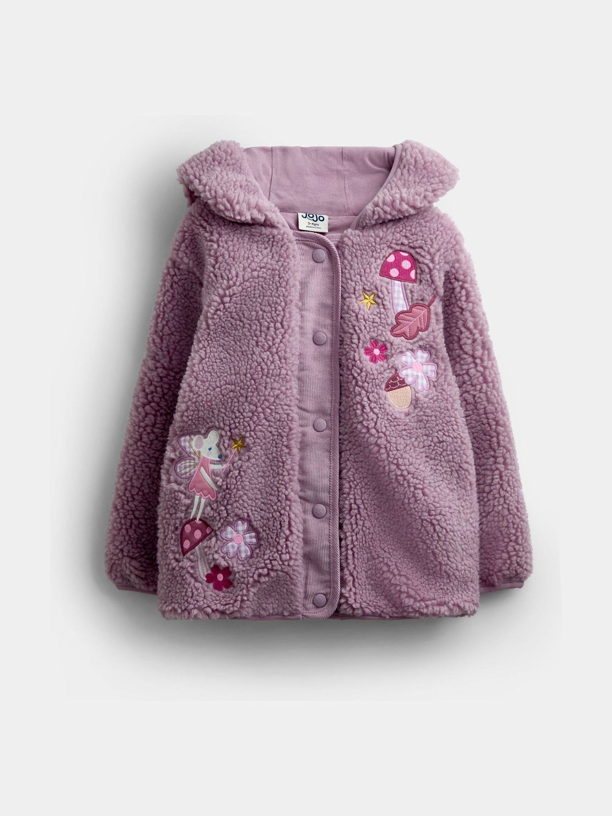 JoJo Maman Bébé Lilac Purple Fairy Appliqué Borg Fleece Hoodie - image 1