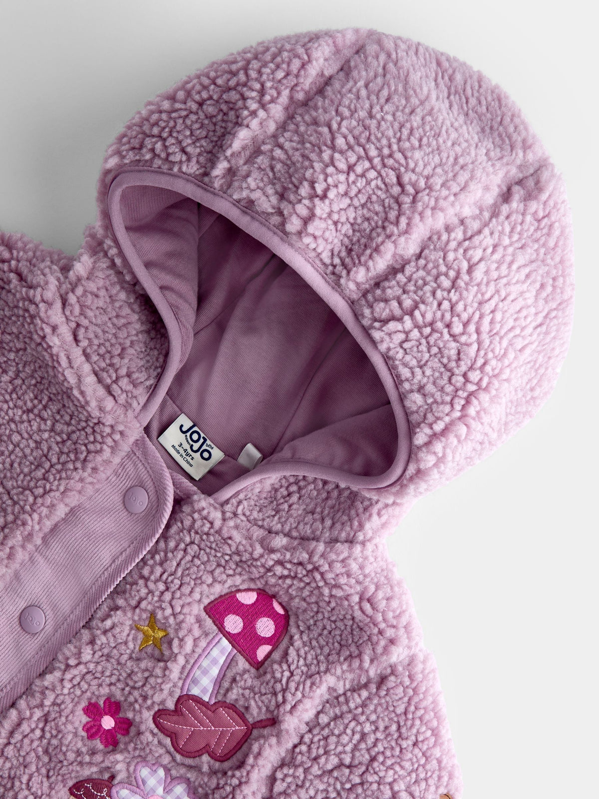 JoJo Maman Bébé Lilac Purple Fairy Appliqué Borg Fleece Hoodie - image 3