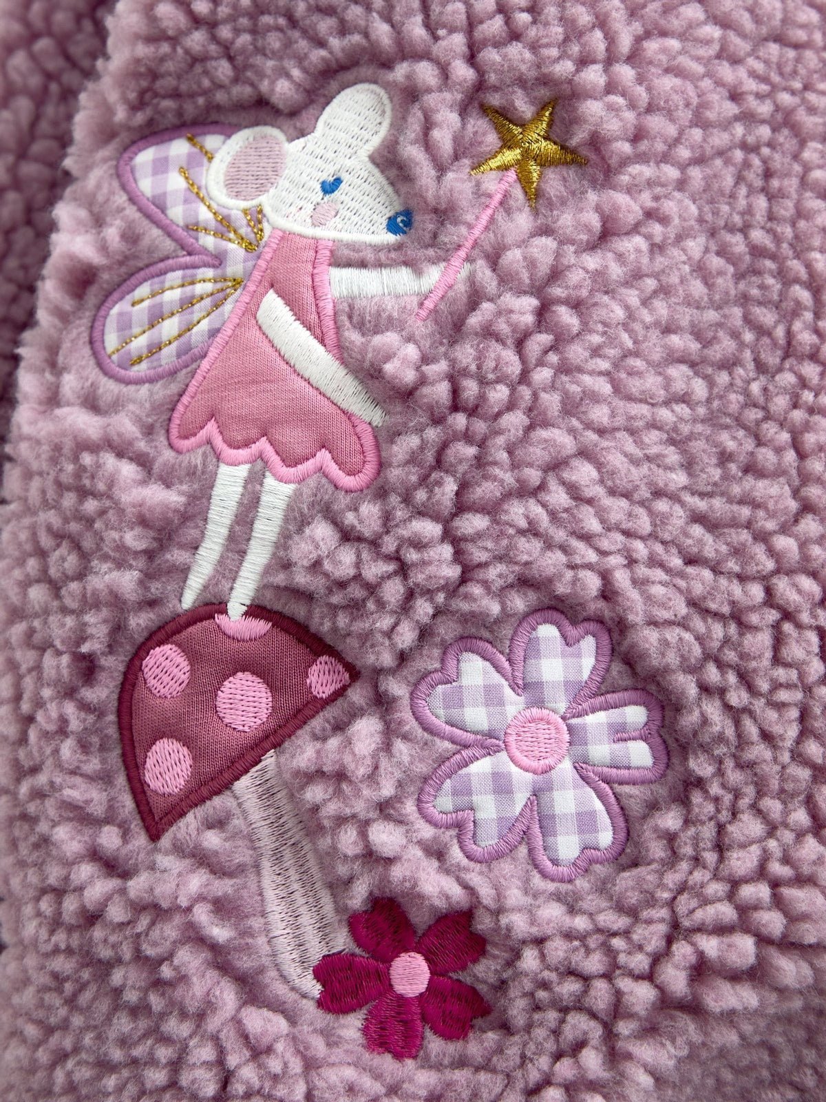 JoJo Maman Bébé Lilac Purple Fairy Appliqué Borg Fleece Hoodie - image 5