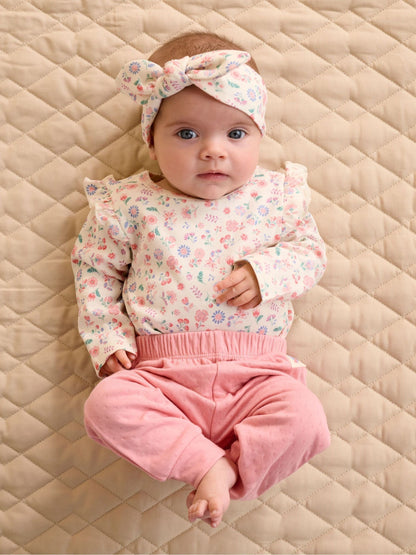 Purebaby Pink Bodysuit & Leggings Set 3 Piece image 1