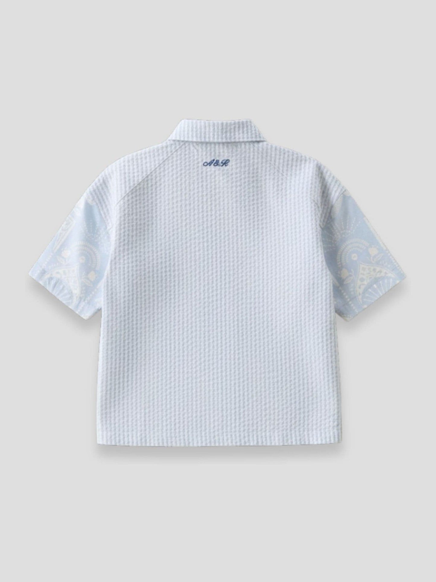 Dsiney Kidz - Angel & Rocket Blue Regan Cut And Sew Stripe Palm Shirt image 3
