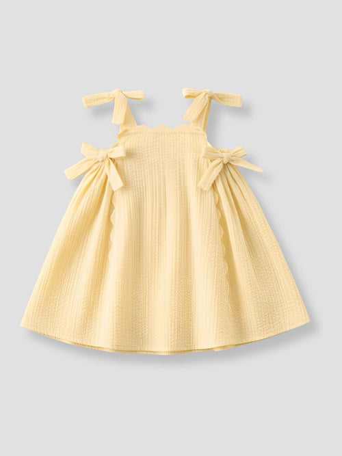 Angel & Rocket Yellow Matilda Scalloped Bow Dress image 1