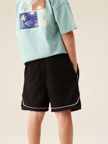 Dsiney Kidz - Angel & Rocket Black Ace Drawcord Mesh Shorts image 2