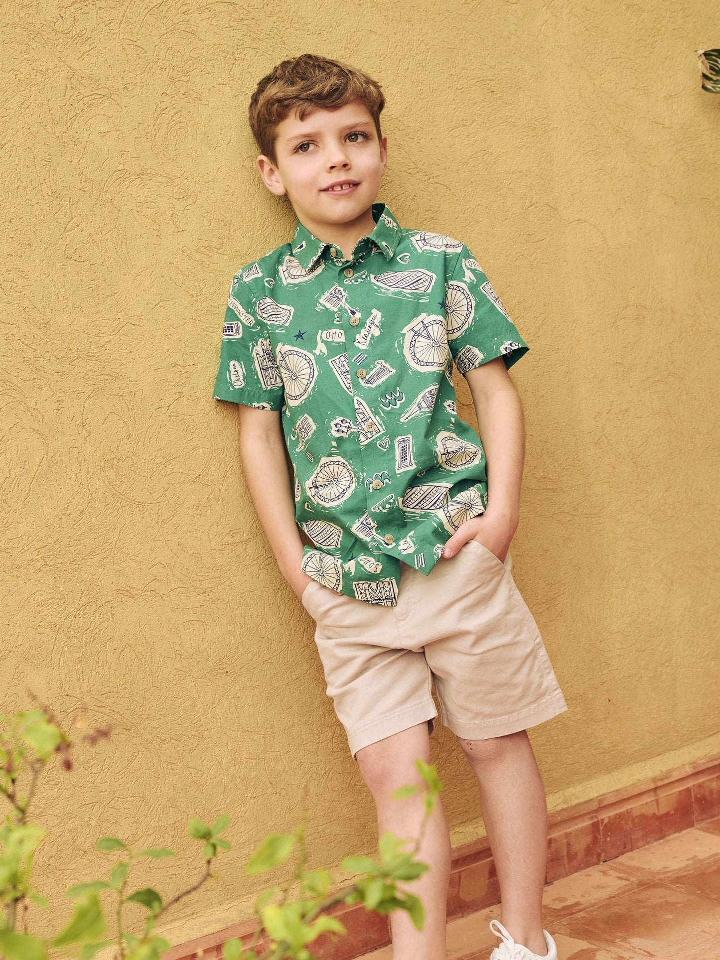 Dsiney Kidz - Angel & Rocket Green Damien City Print Shirt image 1
