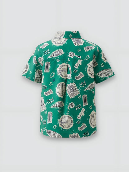 Dsiney Kidz - Angel & Rocket Green Damien City Print Shirt image 10