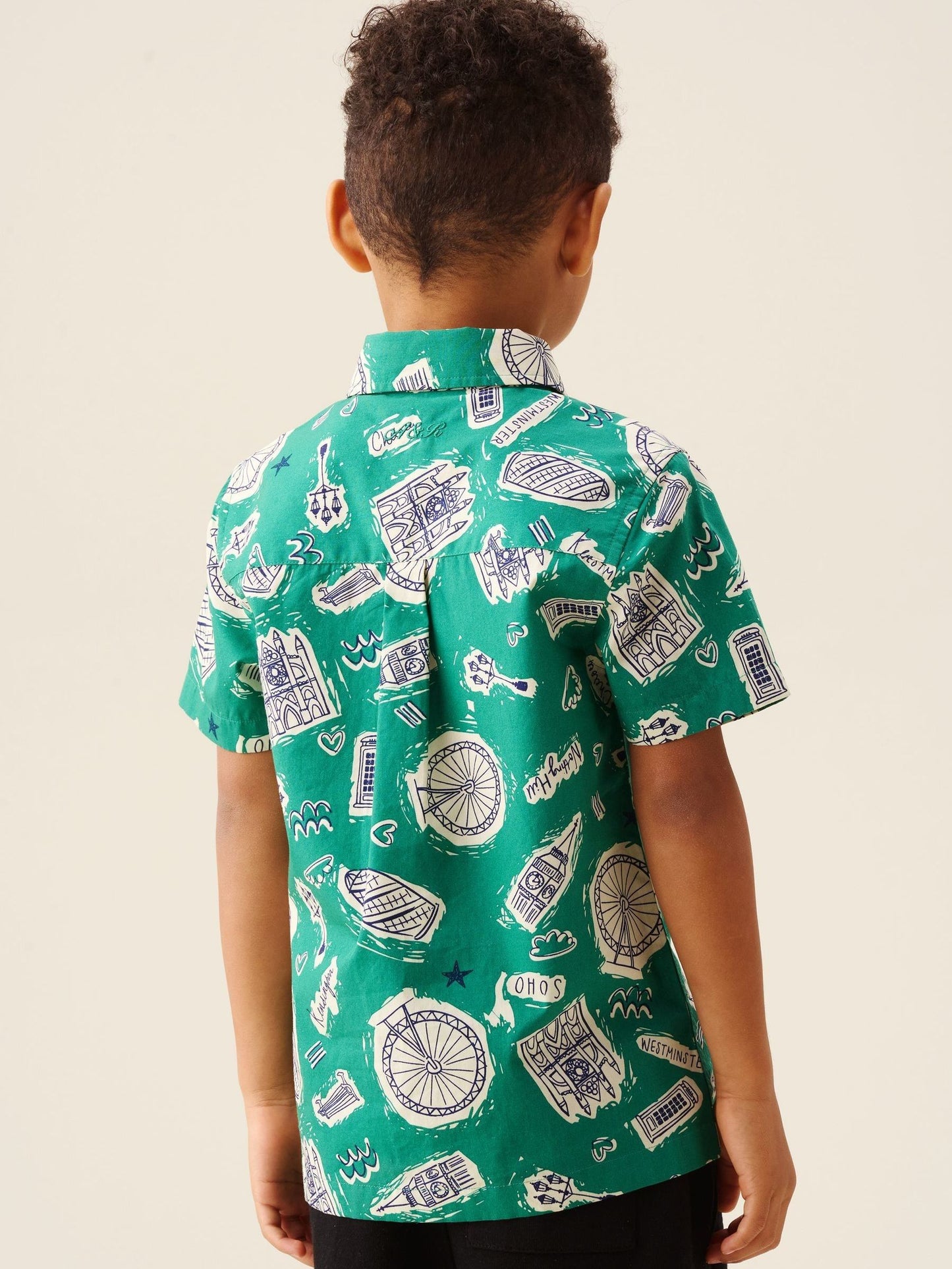 Dsiney Kidz - Angel & Rocket Green Damien City Print Shirt image 6