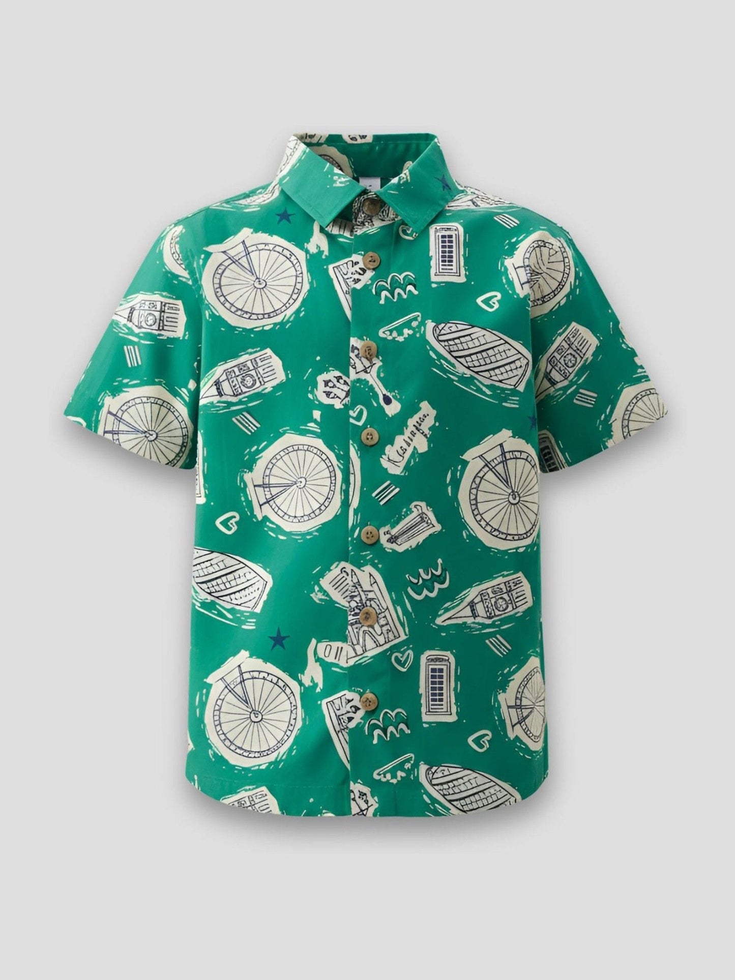 Dsiney Kidz - Angel & Rocket Green Damien City Print Shirt image 9