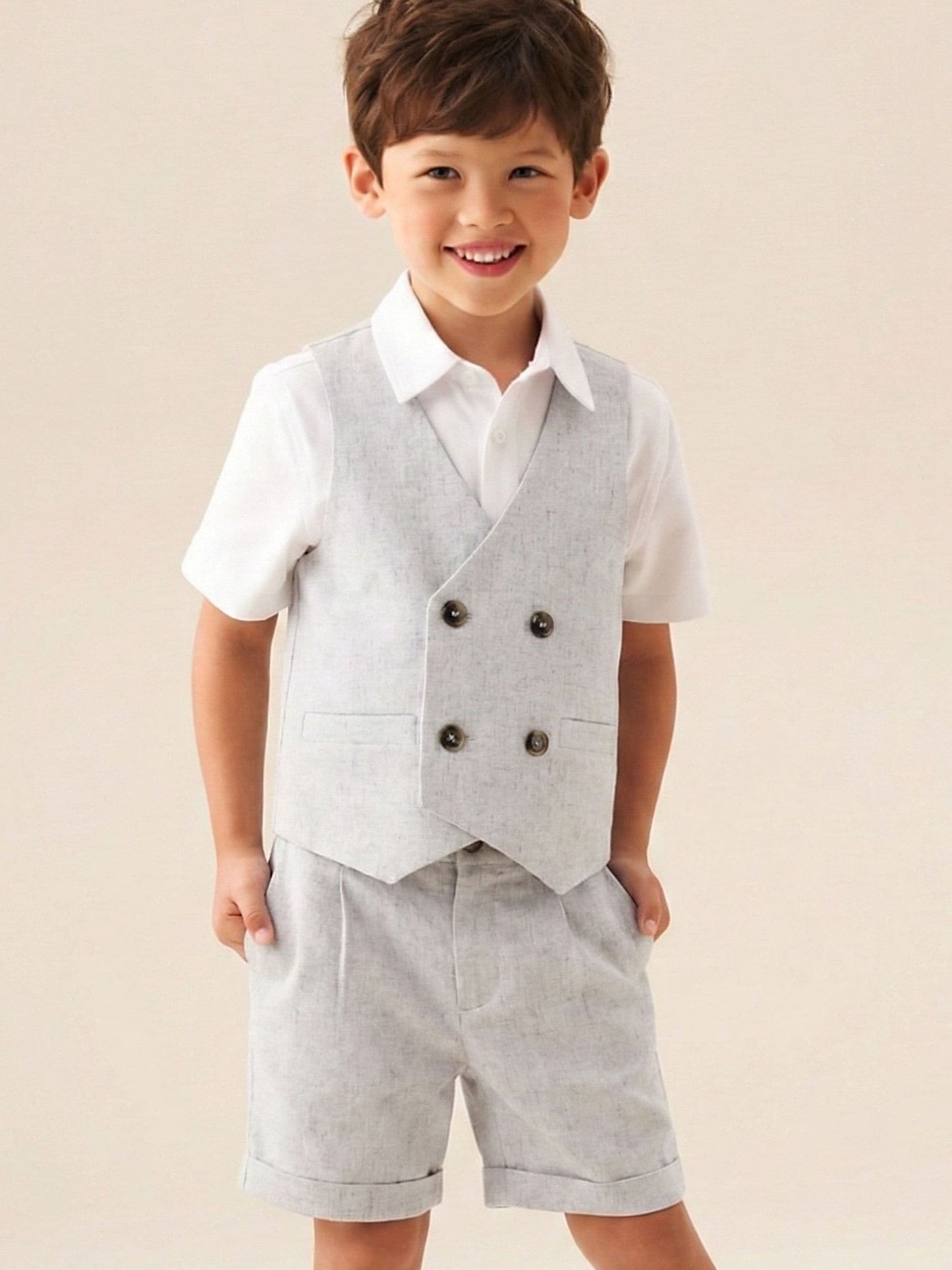 Dsiney Kidz - Angel & Rocket Grey Luca Melange Shorts image 1