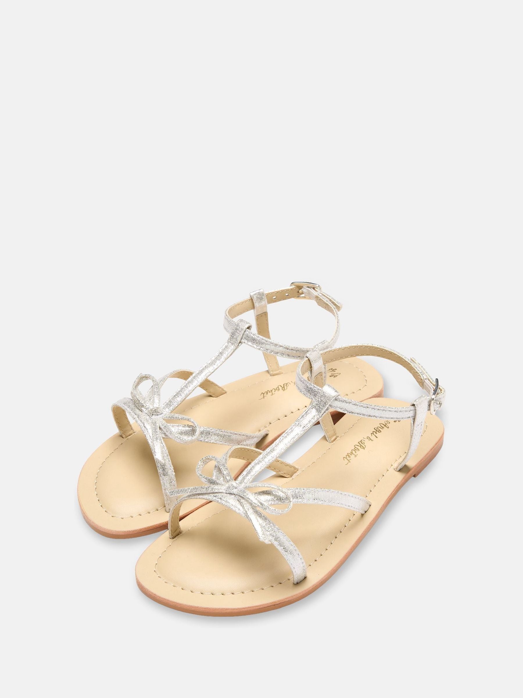 Angel & Rocket Silver Bow Strap Sandals image 1