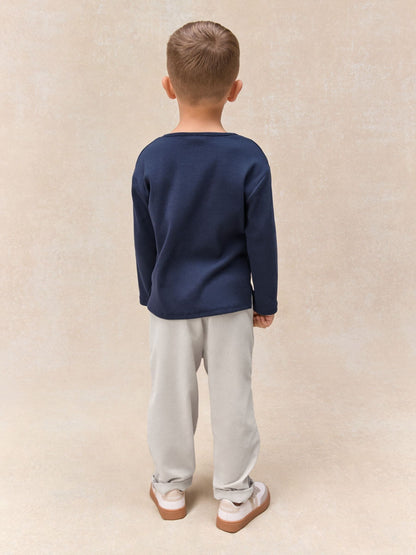 The White Company White Cotton Blend Henley Top & Cord Trousers Set image 4