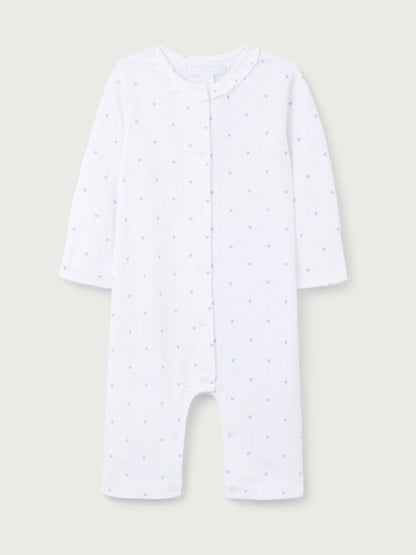 The White Company White Cotton Heart Pointelle Frill Collar Sleepsuit image 5