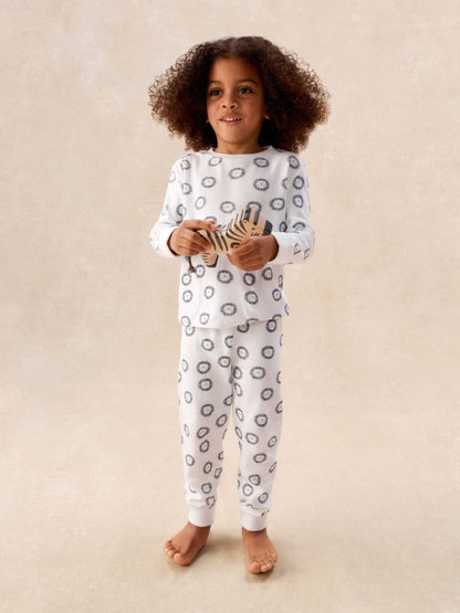 The White Company Blue Cotton Blend Lion Print Slim Fit Pyjamas - image 1