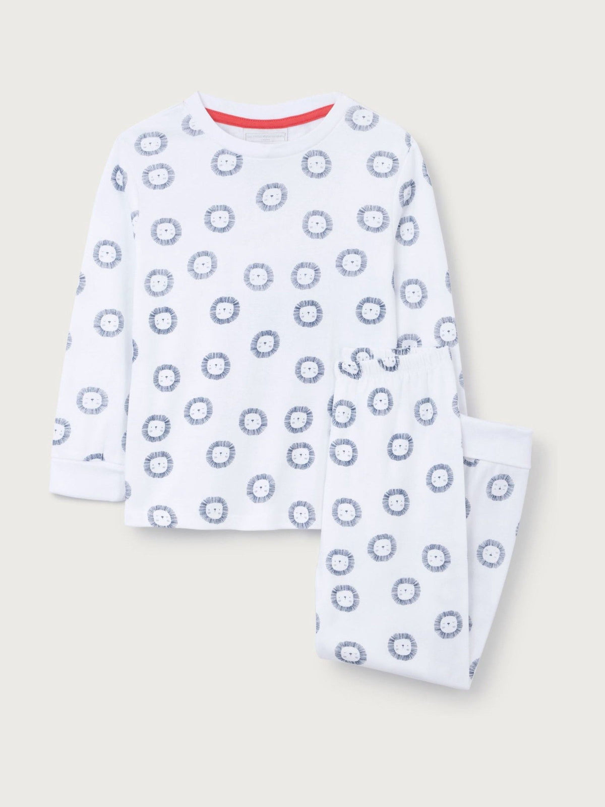 The White Company Blue Cotton Blend Lion Print Slim Fit Pyjamas - image 5