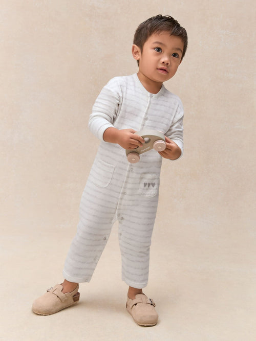 The White Company White Cotton Stripe Romper image 1