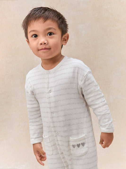The White Company White Cotton Stripe Romper image 2