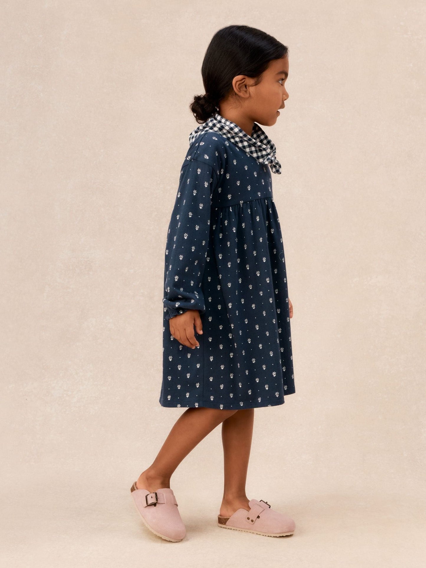 The White Company Blue Cotton Daisy Jersey Dress & Neckerchief Set image 2