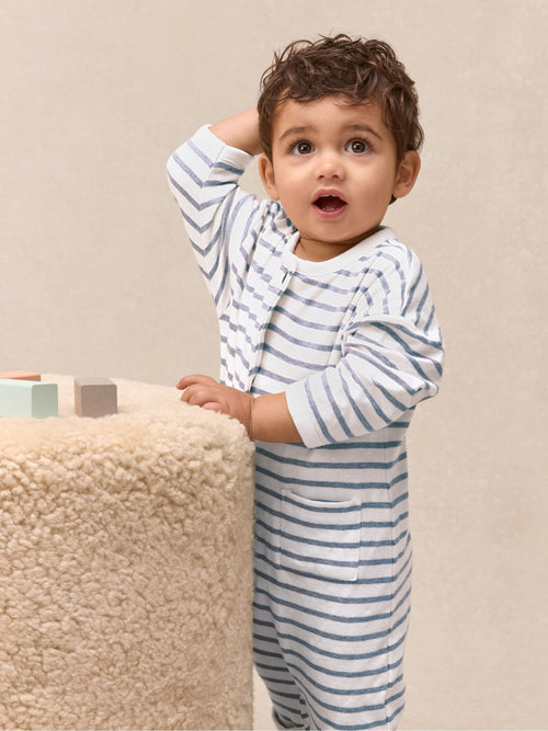 The White Company White Baby Cotton Sail Away Romper image 1