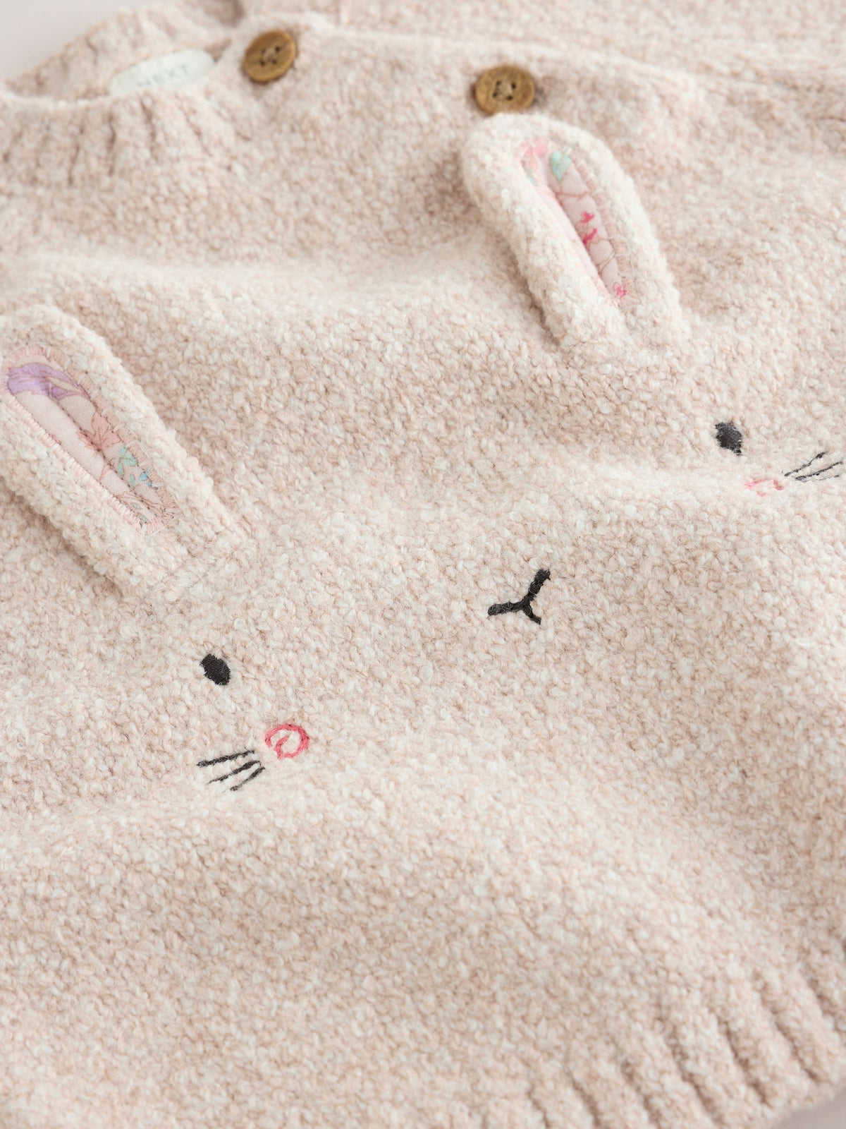 Ecru Bunny Knitted Jumper and Floral Leggings Baby Set 2 Piece (0mths-2yrs) - image 4