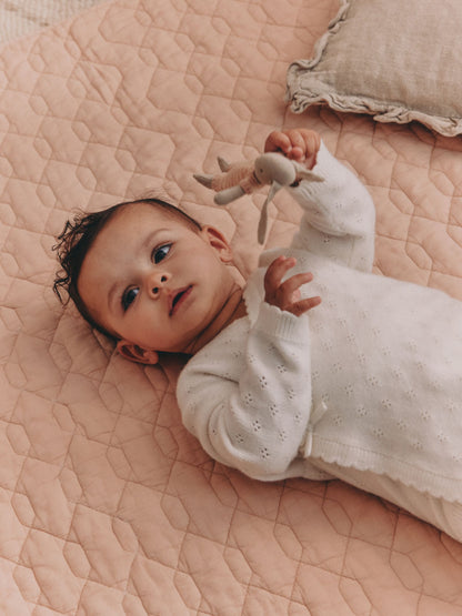 Ecru Cashmere Blend Knitted Wrap Over Cardigan and Leggings Baby 2 Piece Set (0mths-2yrs) - image 3