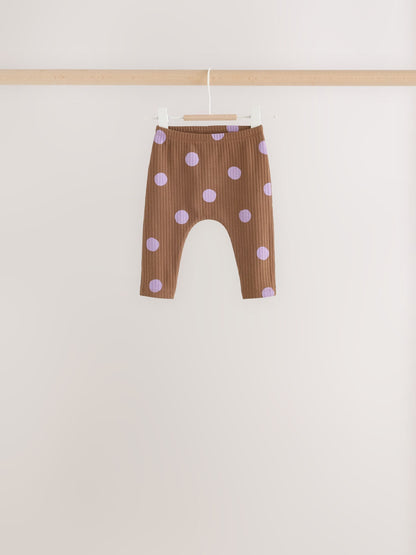 Brown / Purple Baby Long Sleeve Top And Leggings 6 Piece Set (0mths-2yrs) - image 10