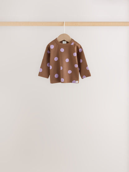 Brown / Purple Baby Long Sleeve Top And Leggings 6 Piece Set (0mths-2yrs) - image 9