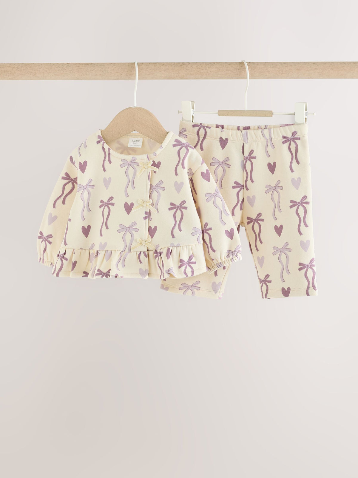 Purple Bow Baby Sweat Top And Joggers Set 2 Piece (0mths-2yrs) - image 1