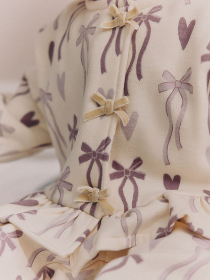 Purple Bow Baby Sweat Top And Joggers Set 2 Piece (0mths-2yrs) - image 5