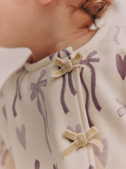 Purple Bow Baby Sweat Top And Joggers Set 2 Piece (0mths-2yrs) - image 6