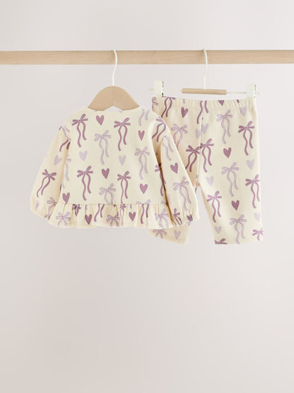 Purple Bow Baby Sweat Top And Joggers Set 2 Piece (0mths-2yrs) - image 7