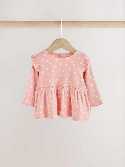 Pink Spot Peplum Top and Leggings Baby Set (0mths-2yrs) - image 2