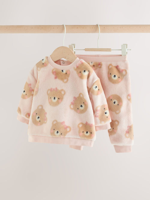 Dsiney Kidz - Pink Bear Baby Fleece Sweater and Leggings Set 2 Piece (0mths-2yrs) image 1