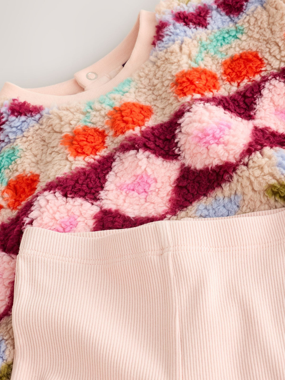Pink Fairsle Printed Baby Fleece Sweater and Leggings Set 2 Piece (0mths-2yrs) - image 10