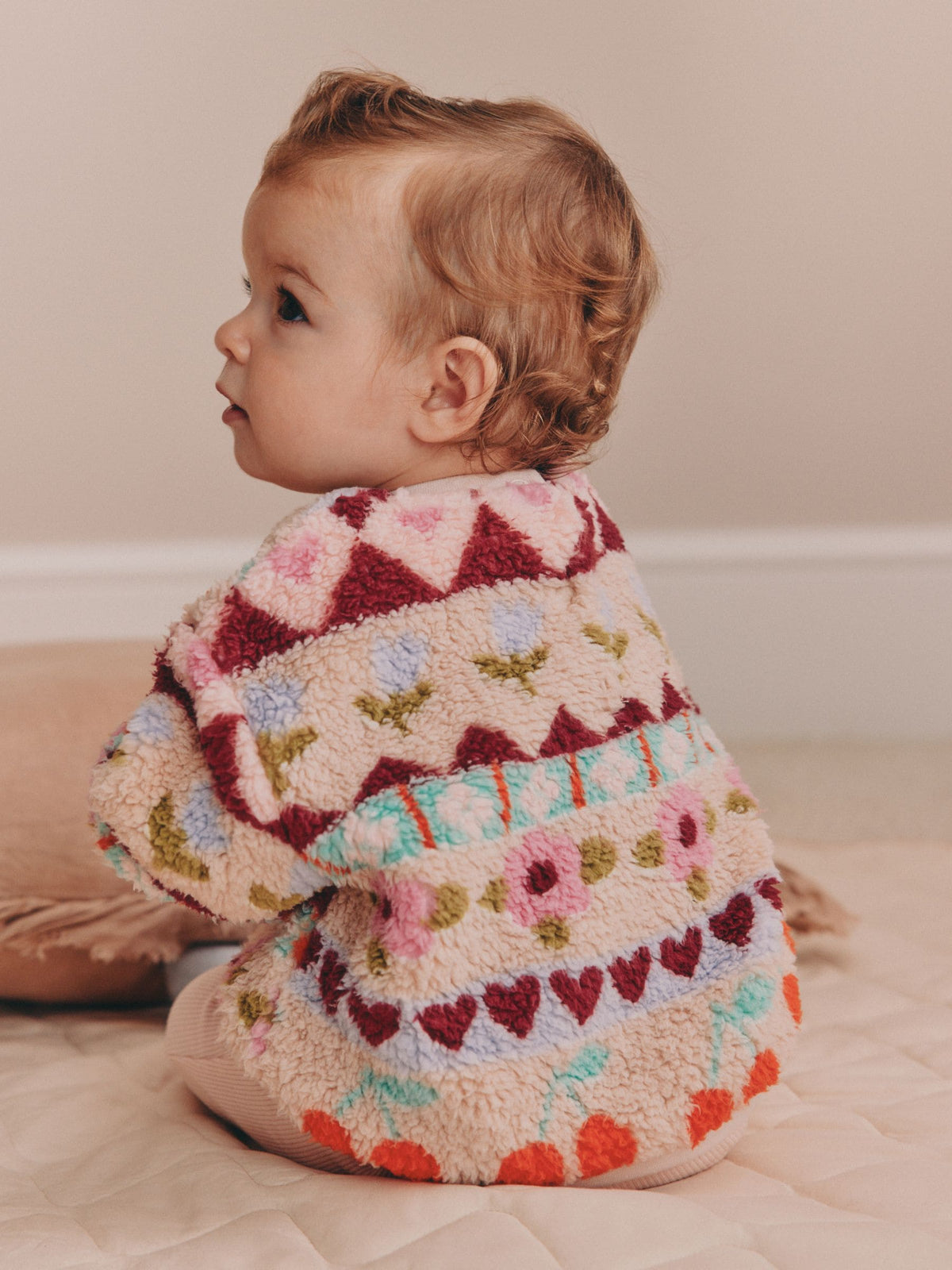 Pink Fairsle Printed Baby Fleece Sweater and Leggings Set 2 Piece (0mths-2yrs) - image 3
