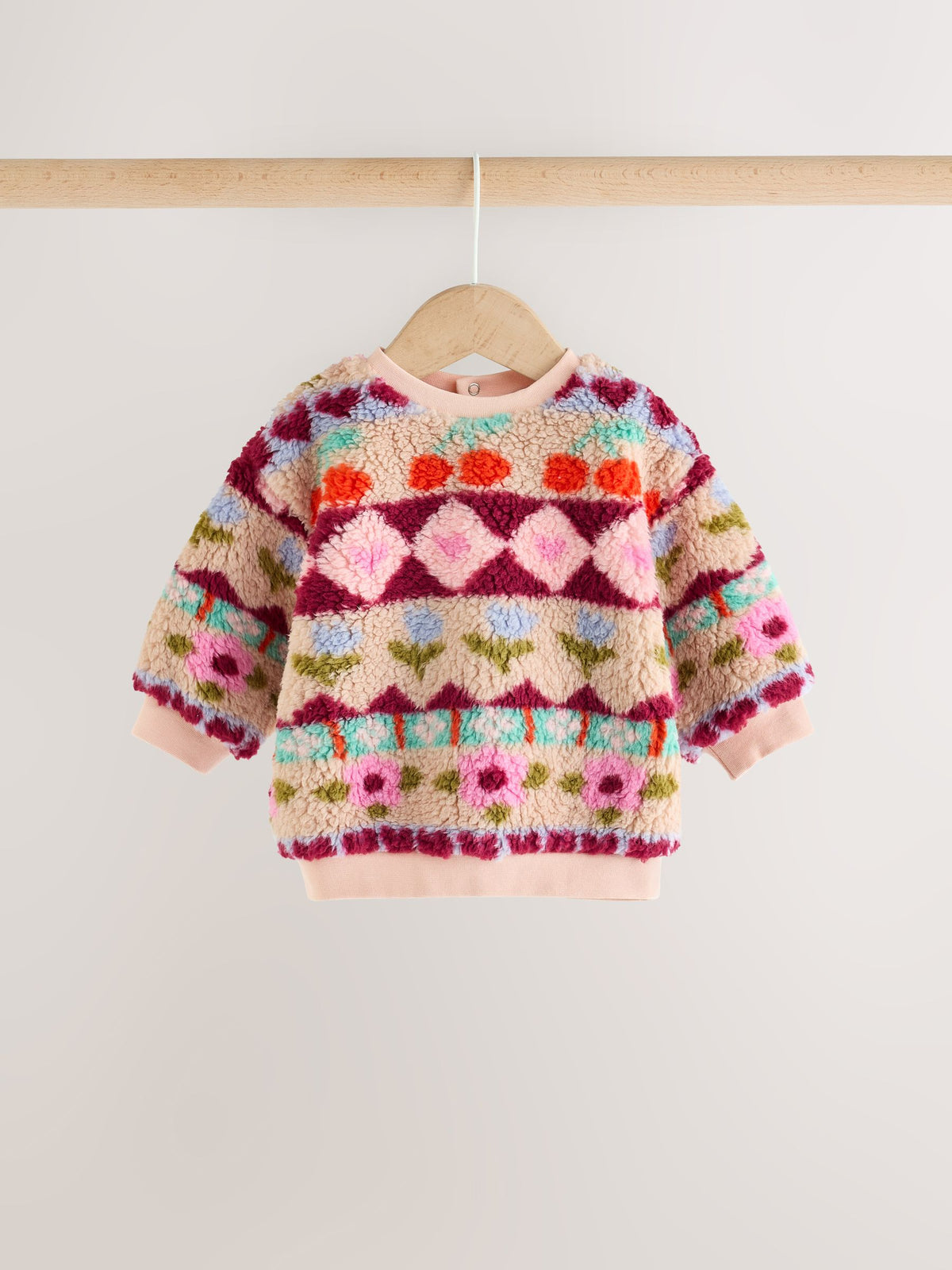Pink Fairsle Printed Baby Fleece Sweater and Leggings Set 2 Piece (0mths-2yrs) - image 6
