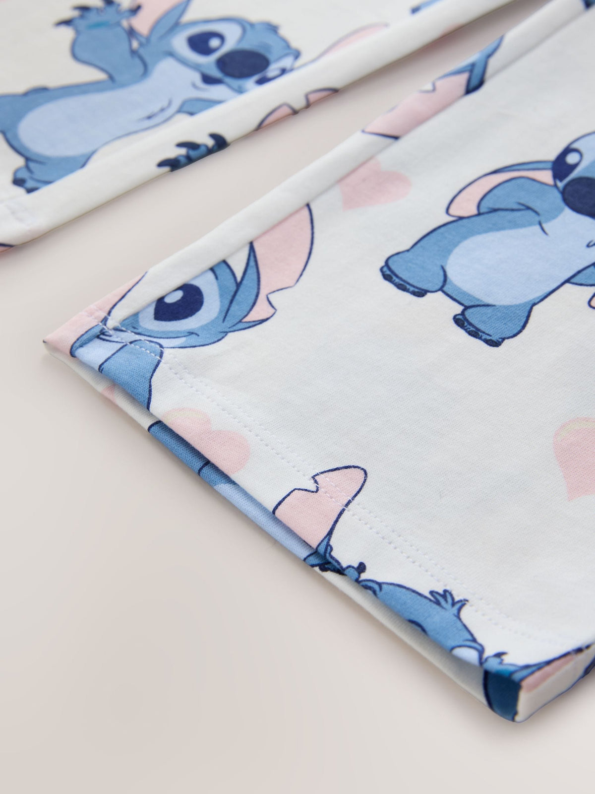 Blue/Ecru Lilo & Stitch Jersey Button Through Pyjamas 1 Pack (3-16yrs) - image 9
