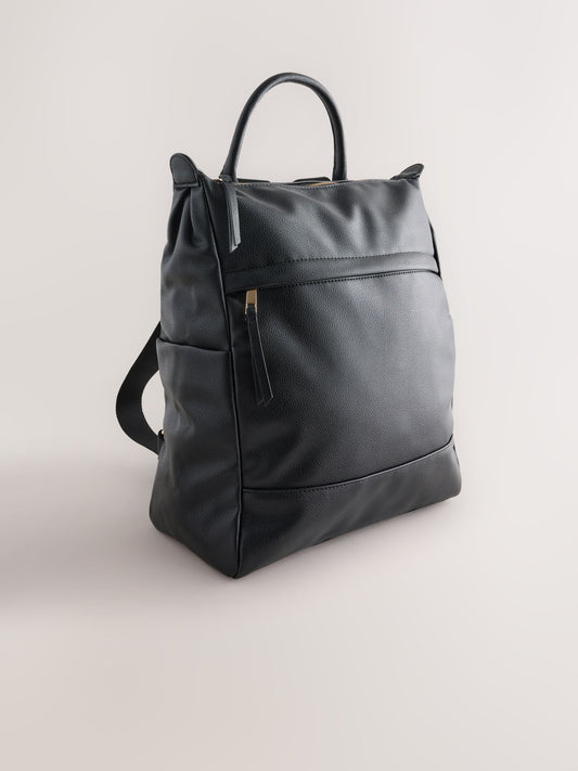 Black Front Pocket Rucksack Bag image 1
