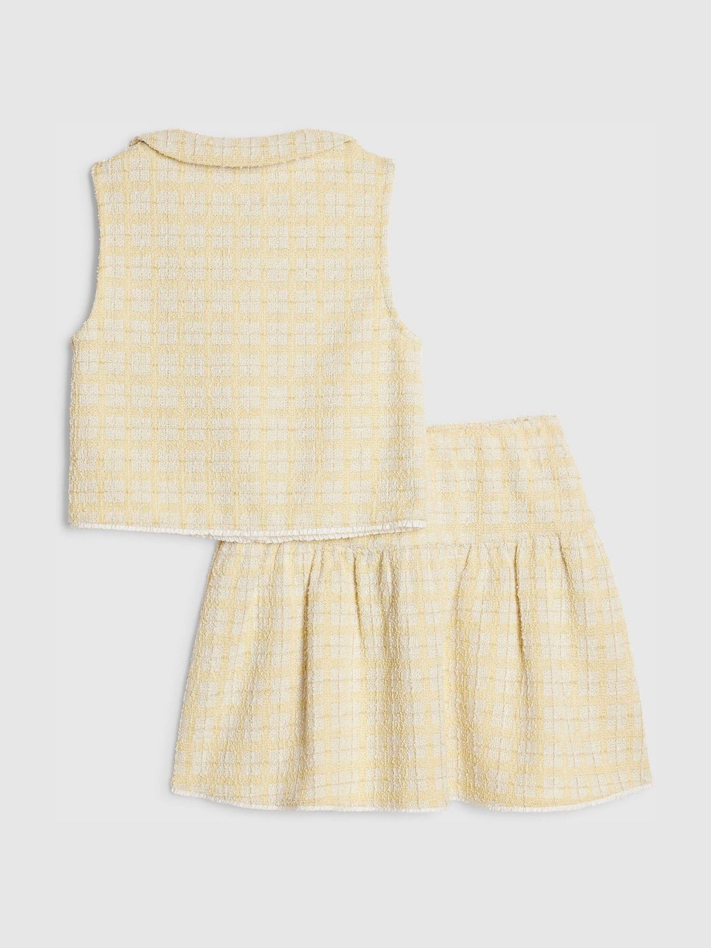 Dsiney Kidz - River Island Yellow Boucle Waistcoat & Skirt Set image 2
