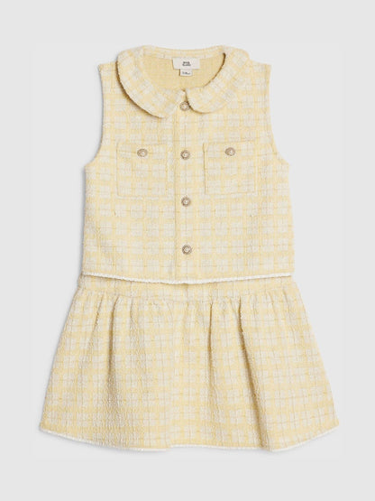 Dsiney Kidz - River Island Yellow Boucle Waistcoat & Skirt Set image 3