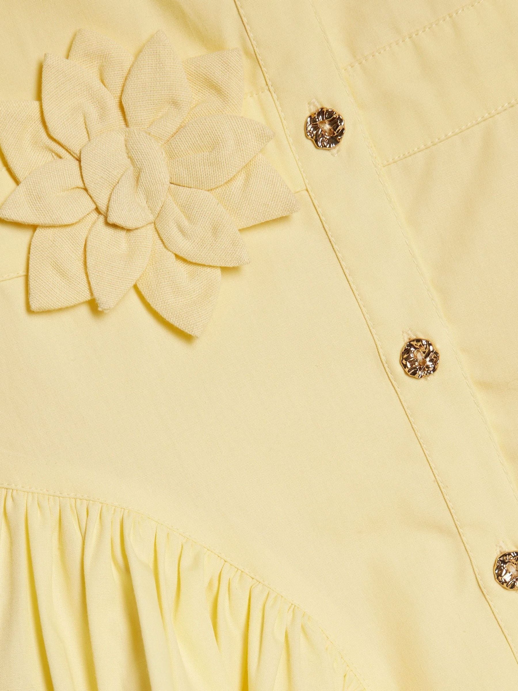 River Island Yellow 3D Flower Prom Dress image 3