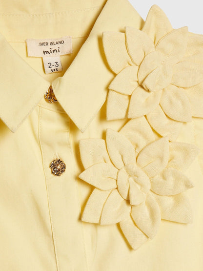 River Island Yellow 3D Flower Prom Dress image 4
