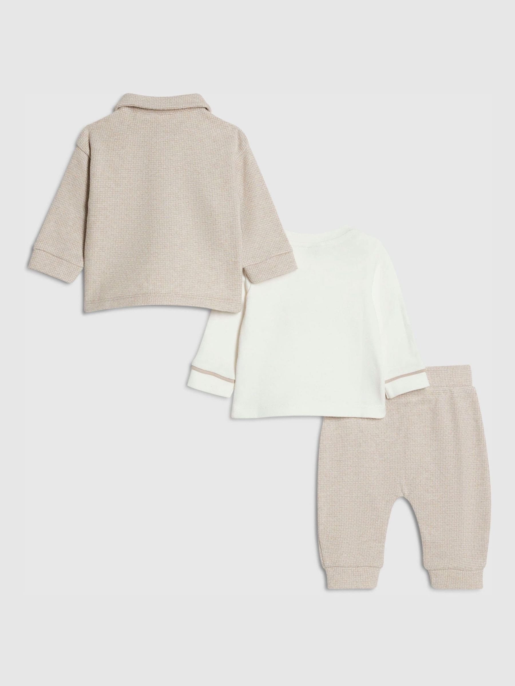 River Island Brown Jacquard Shacket Set & Bodysuit image 2