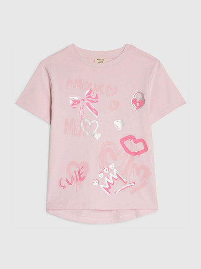 River Island Pink Graffiti T-Shirt image 1