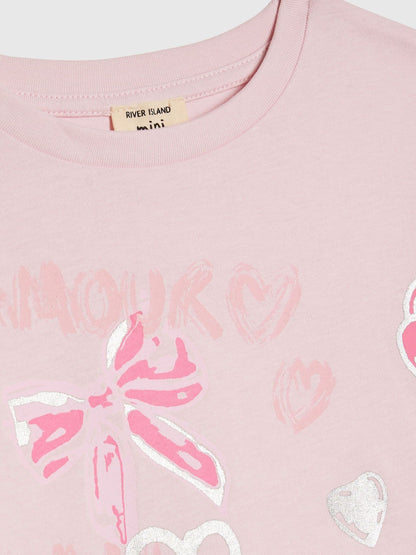 River Island Pink Graffiti T-Shirt image 4