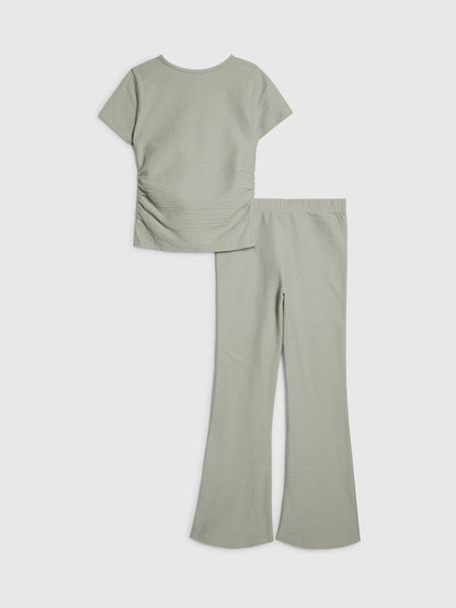 Dsiney Kidz - River Island Green Texture Baby T-Shirt & Kickflare Set image 2