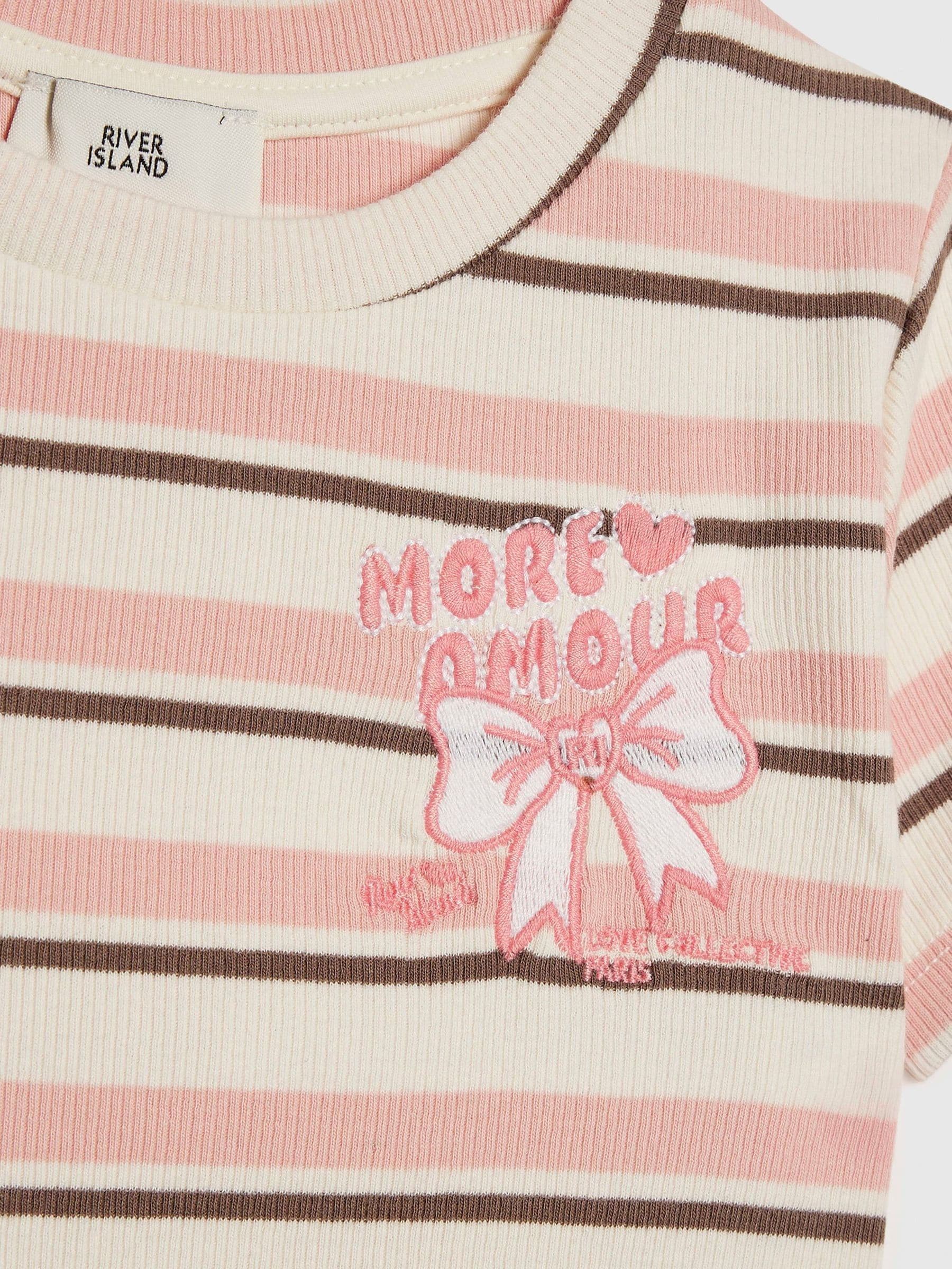 Dsiney Kidz - River Island Pink Stripe Baby T-Shirt image 3