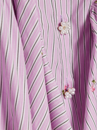 River Island Purple Stripe Prom Dress image 3