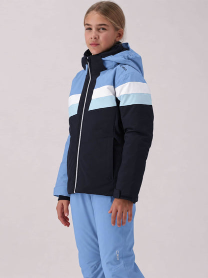 CMP Blue Striped Colour Block Waterproof Ski Jacket And Trousers Set - image 2