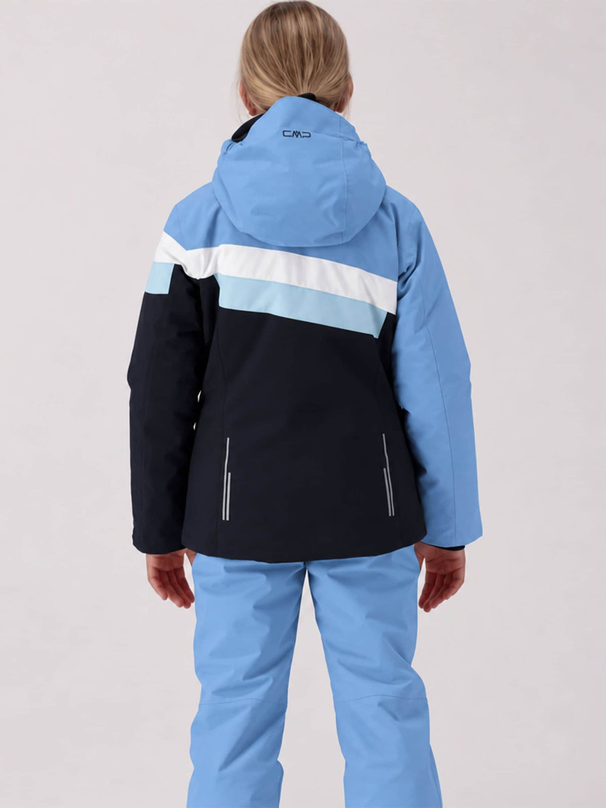 CMP Blue Striped Colour Block Waterproof Ski Jacket And Trousers Set - image 3