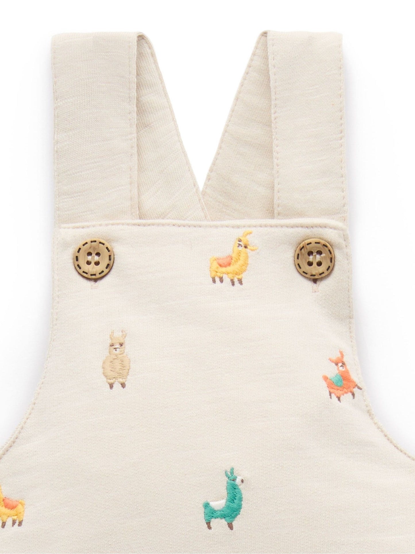 Purebaby Natural Turtle Broderie Dungaree and T-Shirt Set image 3